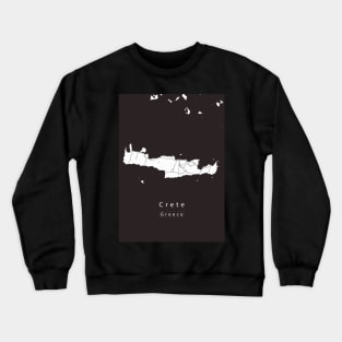 Crete Greece Island Map Crewneck Sweatshirt